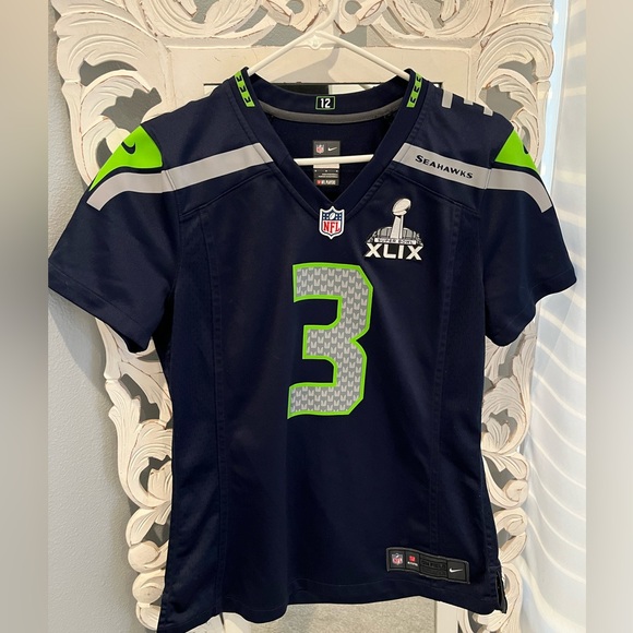 Seattle Seahawks Other - Russell Wilson Seattle Seahawks Super Bowl XLIX Nike On Field Womens Jersey